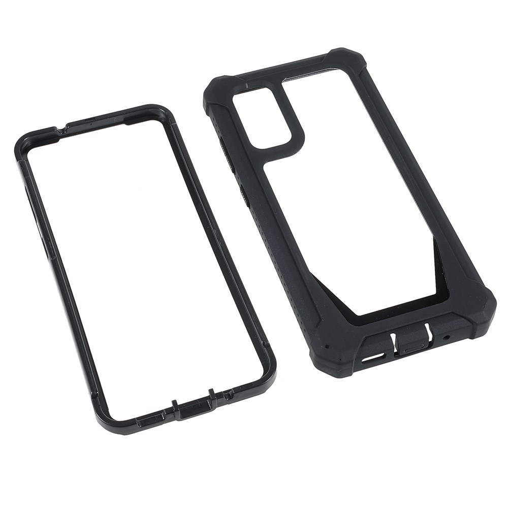 For Samsung Galaxy S20 4G/5G Precise Cutout Shockproof Anti-drop Soft TPU Frame + Acrylic Back Detachable 2-in-1 Mobile Phone Case - Black-8