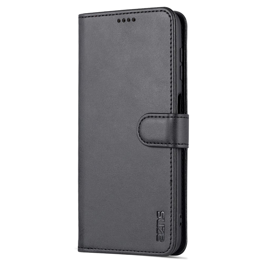 AZNS Magnetic Clasp PU Leather Case for Samsung Galaxy A13 4G, Wallet Stand Phone Cover - Black-2