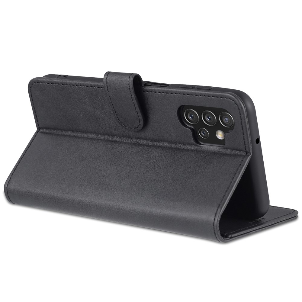 AZNS Magnetic Clasp PU Leather Case for Samsung Galaxy A13 4G, Wallet Stand Phone Cover - Black-6