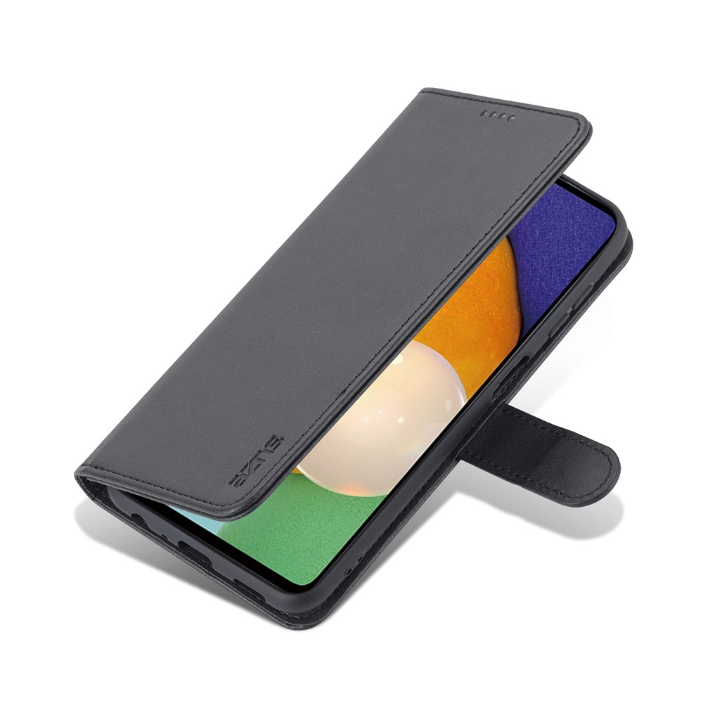 AZNS Magnetic Clasp PU Leather Case for Samsung Galaxy A13 4G, Wallet Stand Phone Cover - Black-7
