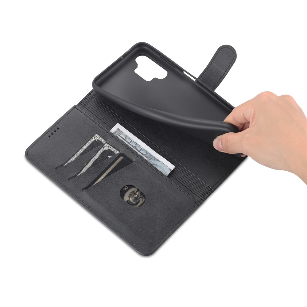 AZNS Magnetic Clasp PU Leather Case for Samsung Galaxy A13 4G, Wallet Stand Phone Cover - Black-8