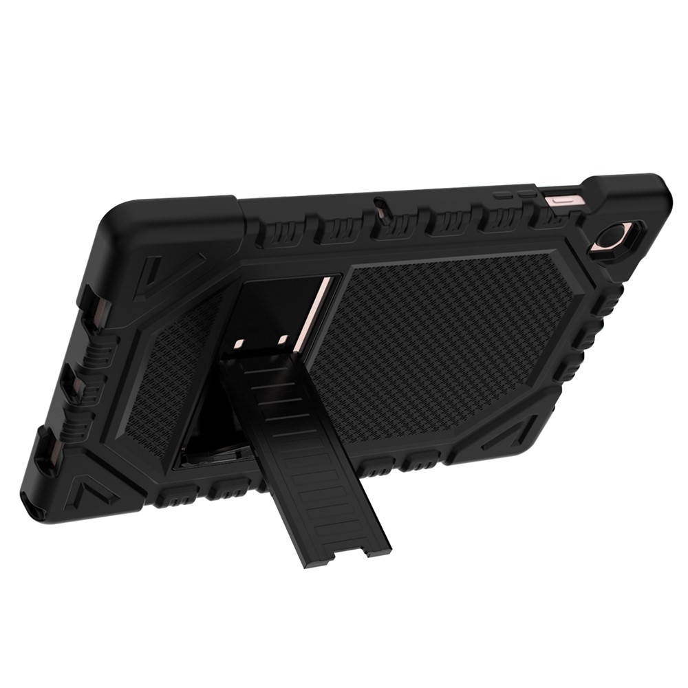 For Samsung Galaxy Tab A8 10.5 (2021) Thickened PC + Silicone Well-protected Shockproof Tablet Case Kickstand Cover - Black-3