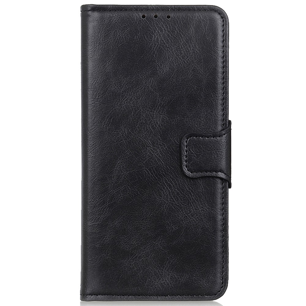 For Samsung Galaxy A23 5G Magnetic Closure Crazy Horse Texture Case Anti-fall Protection PU Leather Wallet Stand Phone Shell - Black-2
