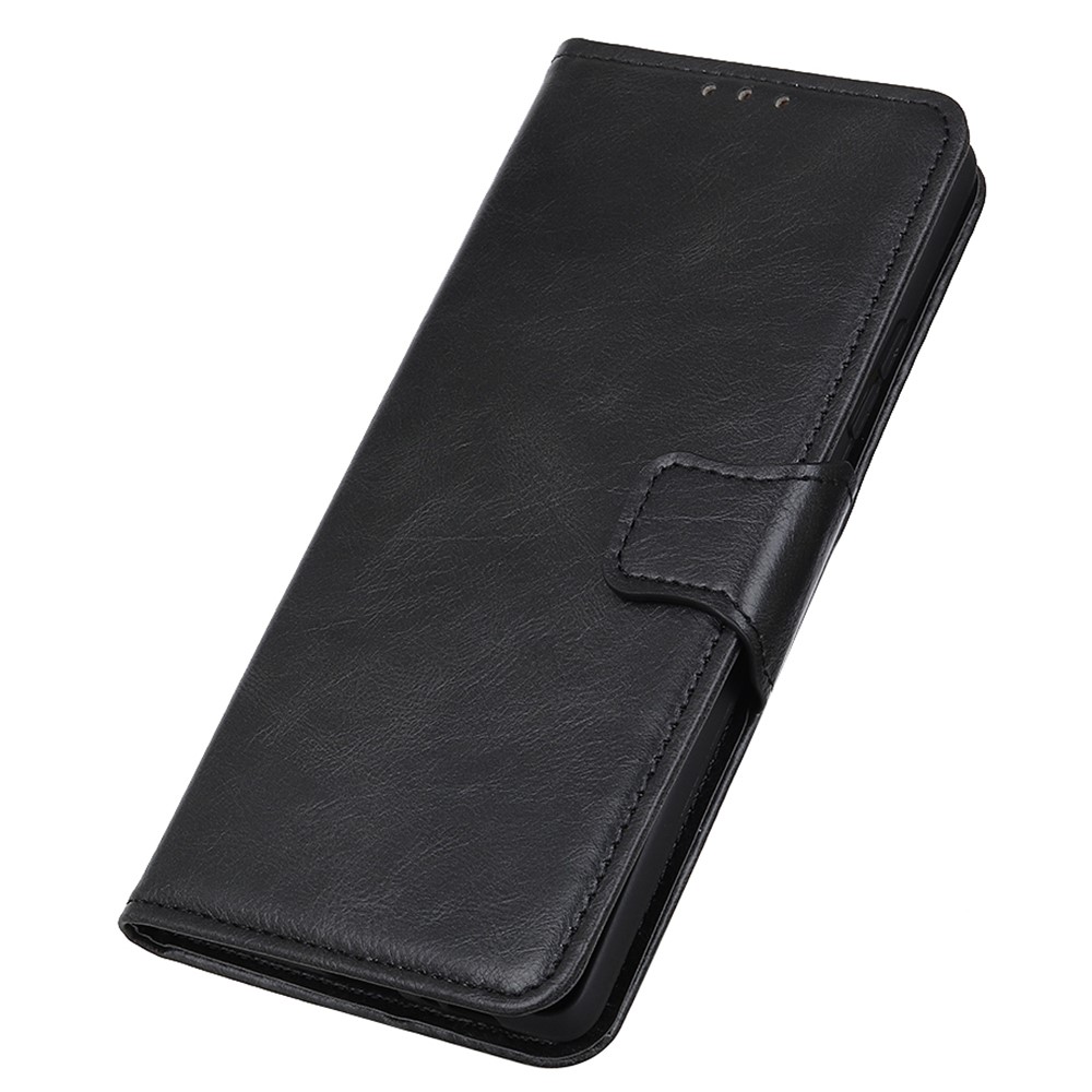 For Samsung Galaxy A23 5G Magnetic Closure Crazy Horse Texture Case Anti-fall Protection PU Leather Wallet Stand Phone Shell - Black-8