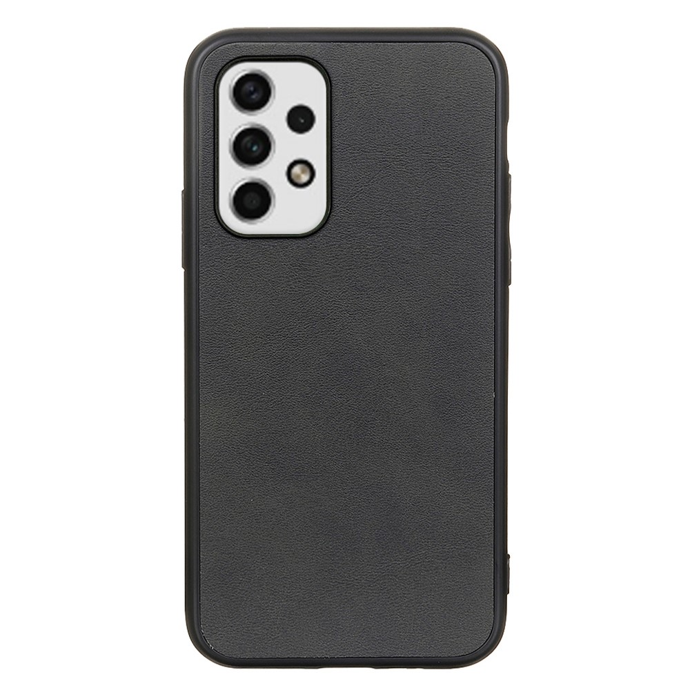 For Samsung Galaxy A23 5G Anti-drop PU Leather Coated PC + TPU Phone Back Case Protective Cover - Black-1