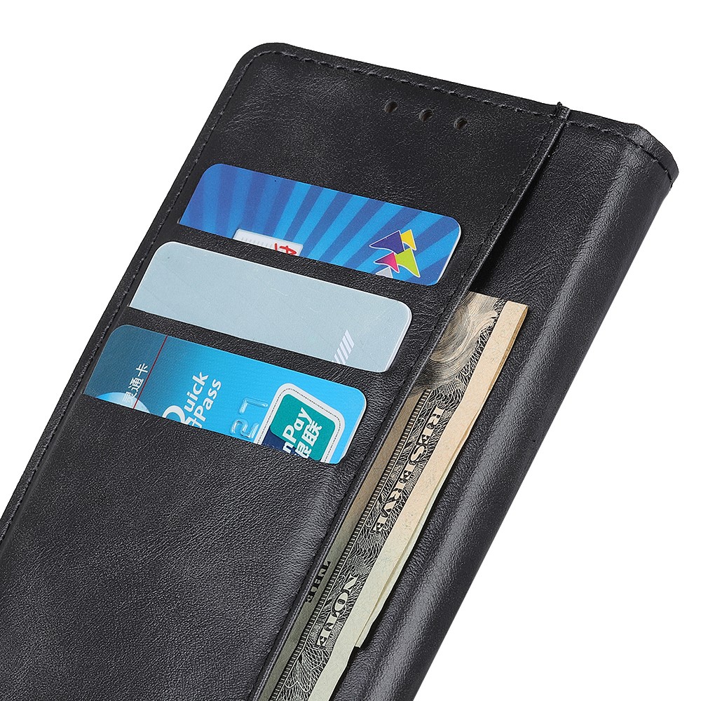 For Samsung Galaxy A23 5G PU Leather + TPU Shockproof Brass Buckle Magnetic Clasp Cover Phone Case with Wallet Stand - Black-9