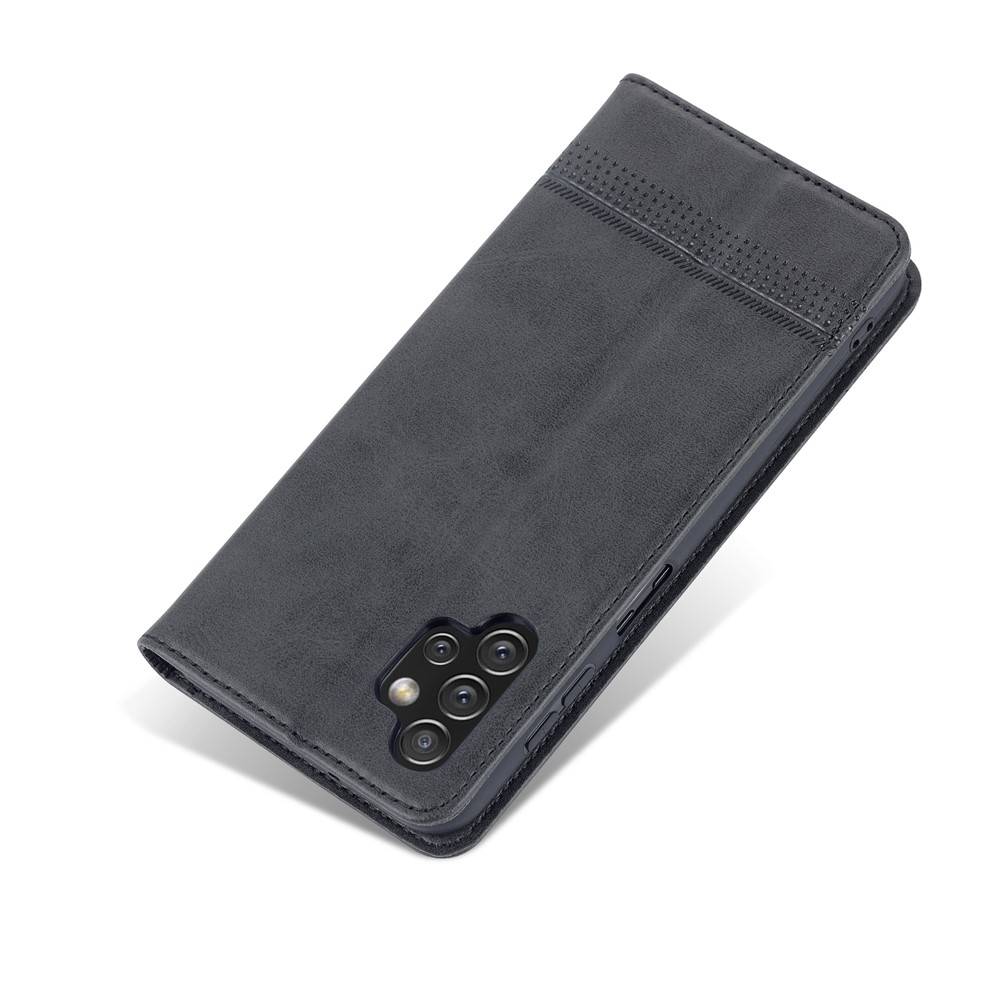 AZNS For Samsung Galaxy A13 4G Magnetic Absorption Textured PU Leather Wallet Flip Case Folding Stand Protective Cover - Black-9