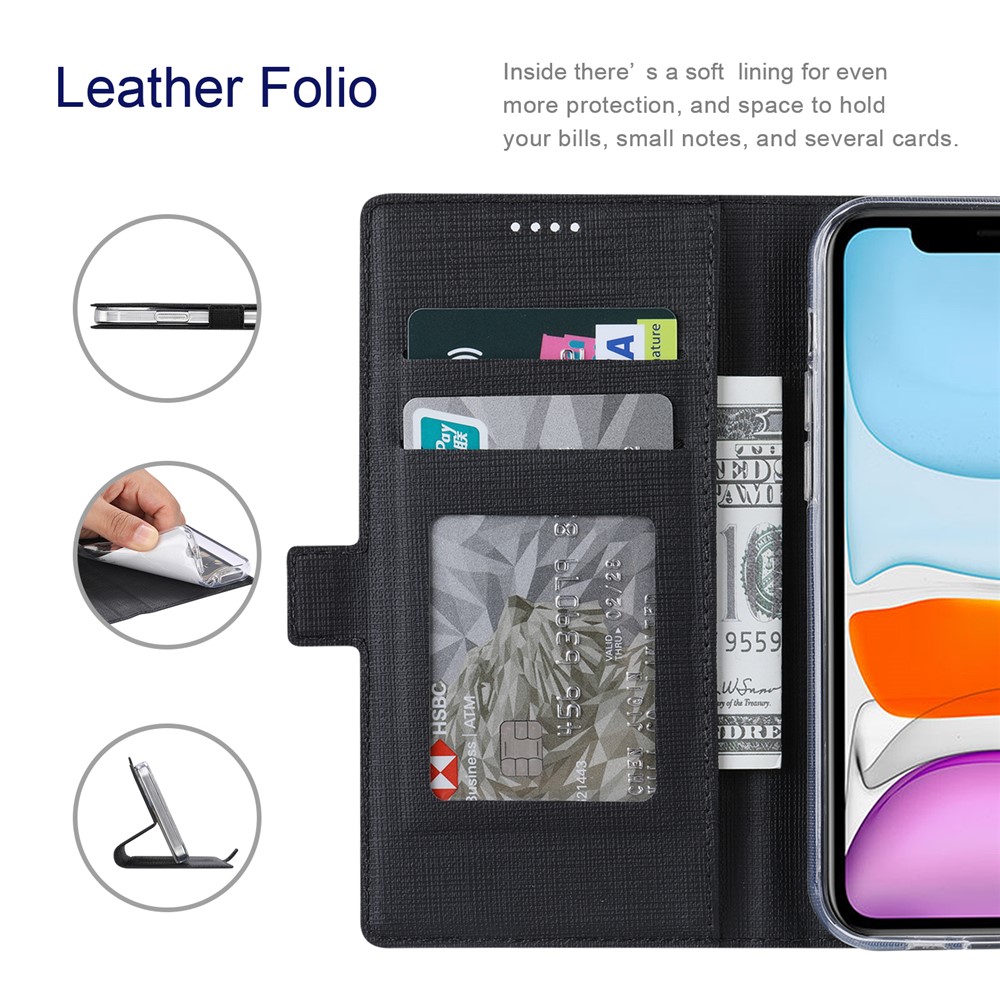 VILI K Series Stand Wallet Leather Case for Samsung Galaxy S22+ 5G, Double Magnetic Clasp Phone Cover - Black-4