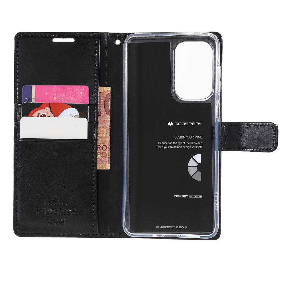 MERCURY GOOSPERY Wallet Phone Case for Samsung Galaxy A33 5G Shockproof Phone Cover TPU + PU Leather Protective Case with Stand - Black-8