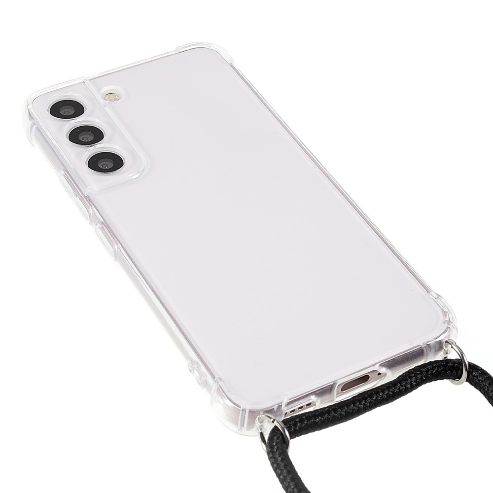 Crystal Clear TPU Cover for Samsung Galaxy S22 5G, Reinforced Four Corner Shockproof Phone Case with Lanyard-2