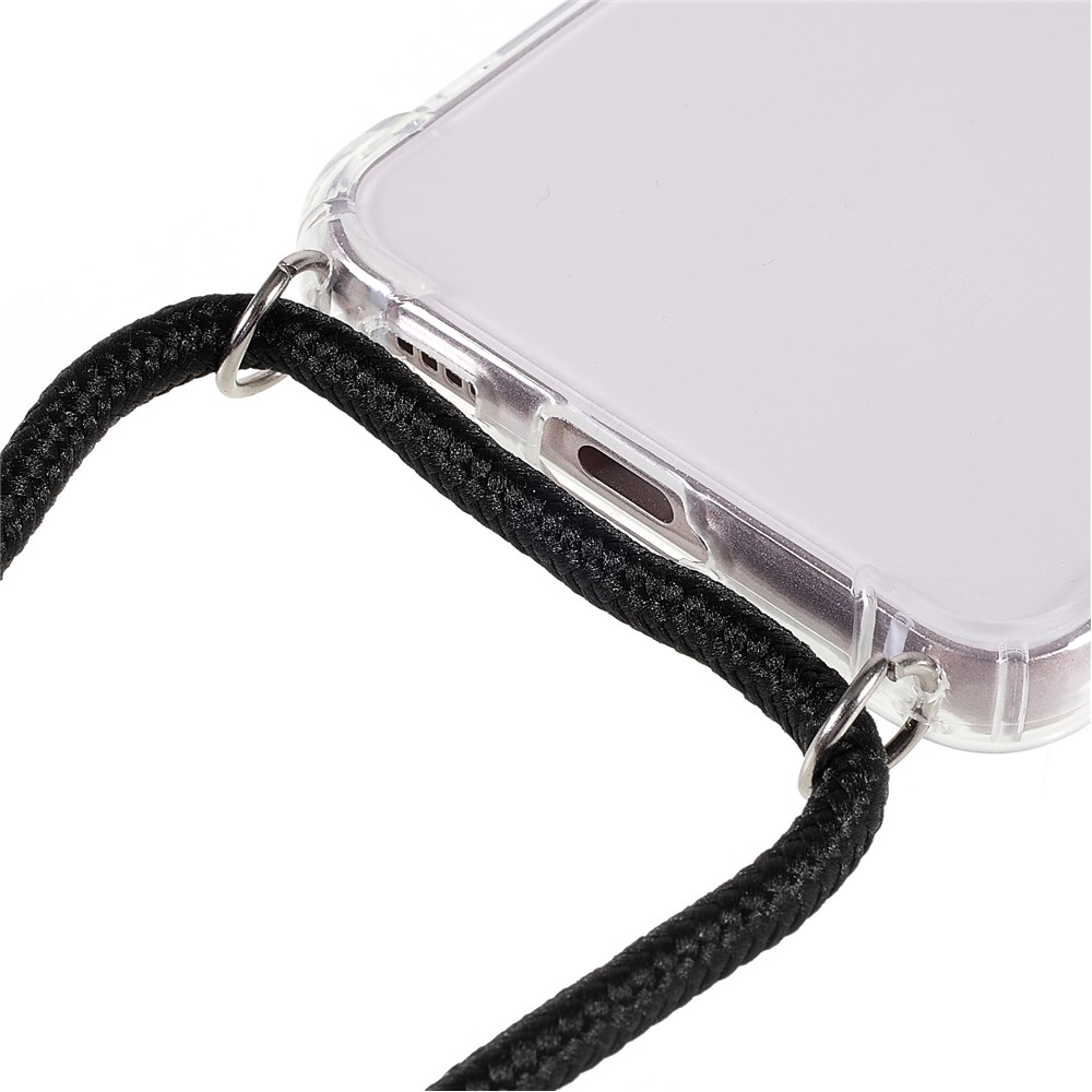Crystal Clear TPU Cover for Samsung Galaxy S22 5G, Reinforced Four Corner Shockproof Phone Case with Lanyard-4