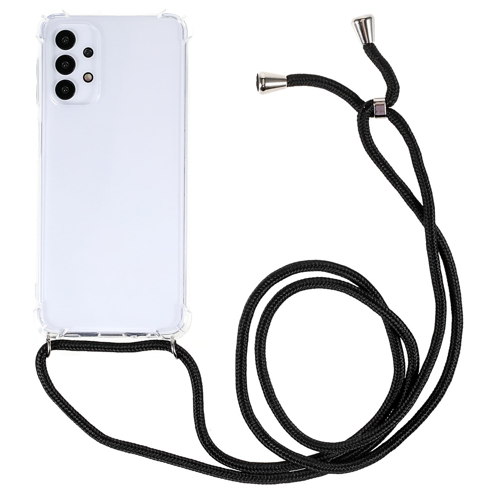 For Samsung Galaxy A32 5G/M32 5G Enhanced Four Corner Crystal Clear TPU Case Phone Cover with Lanyard-1