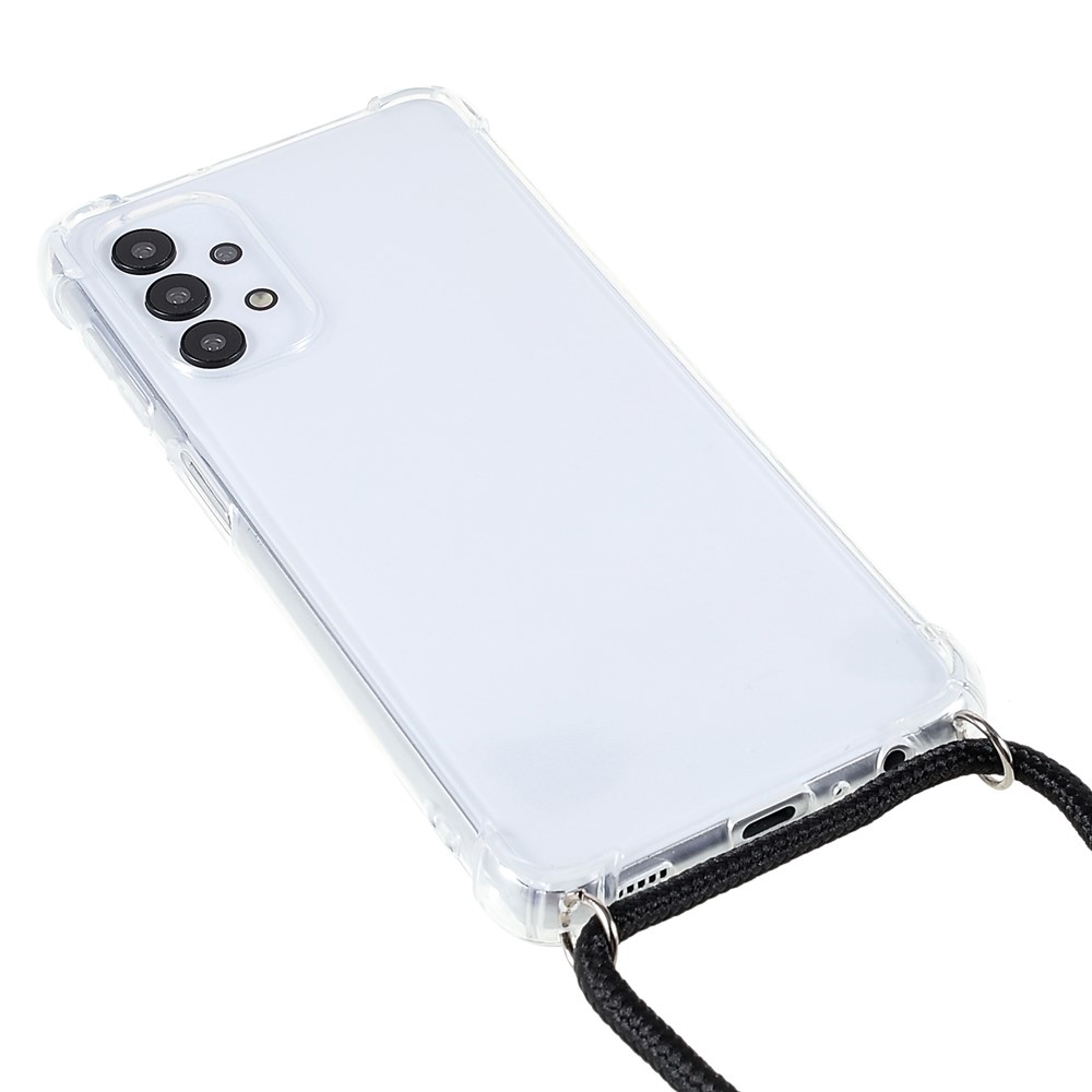For Samsung Galaxy A32 5G/M32 5G Enhanced Four Corner Crystal Clear TPU Case Phone Cover with Lanyard-2