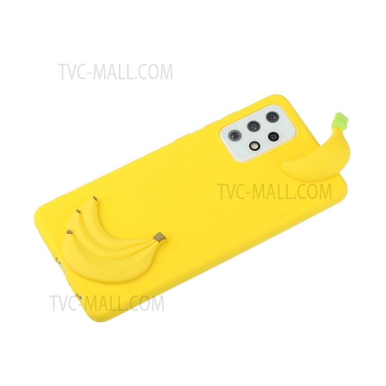 For Samsung Galaxy A33 5G Shockproof Phone Case Scratch-Resistant Cover Anti-fall 3D Pattern Phone Protector - Banana-4
