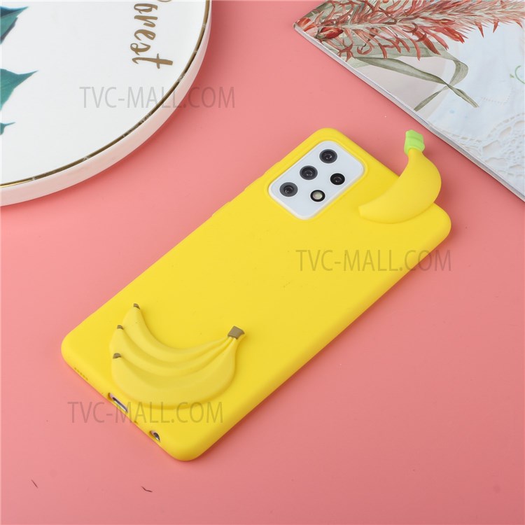 For Samsung Galaxy A33 5G Shockproof Phone Case Scratch-Resistant Cover Anti-fall 3D Pattern Phone Protector - Banana-6