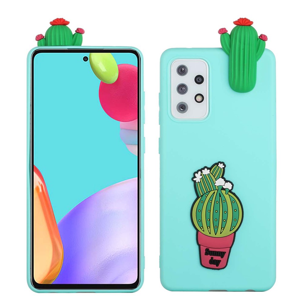 Shockproof Phone Case for Samsung Galaxy A53 5G Scratch Resistant Anti-fall 3D Pattern Phone Protector - Cactus-1