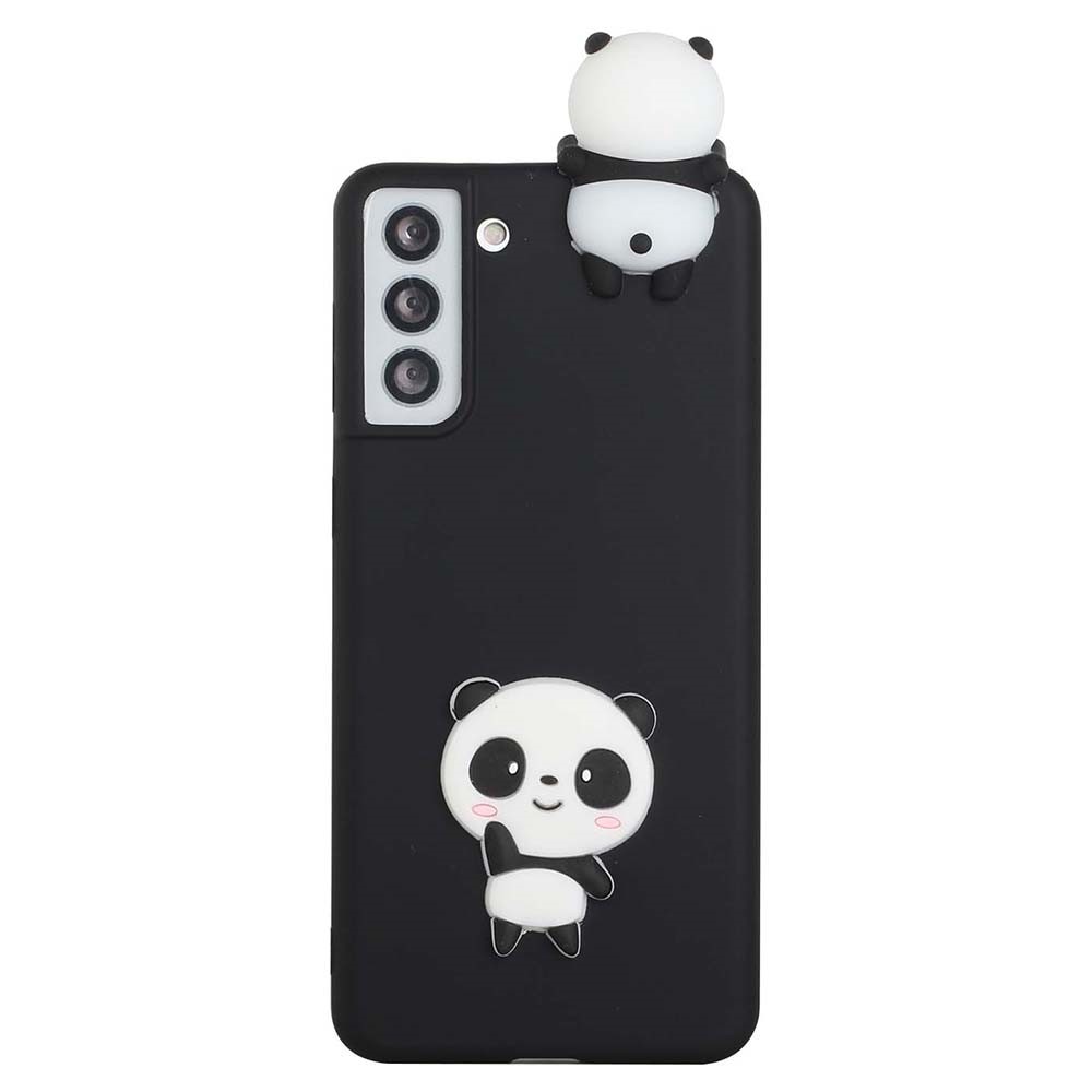 Drop-proof Phone Case for Samsung Galaxy S22 5G Shockproof Cover Scratch Resistant Phone Protector with 3D Pattern - Black/Panda-2