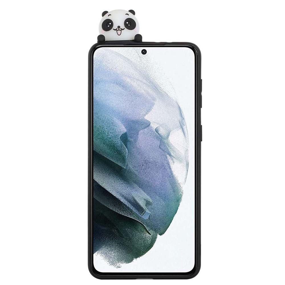 Drop-proof Phone Case for Samsung Galaxy S22 5G Shockproof Cover Scratch Resistant Phone Protector with 3D Pattern - Black/Panda-3