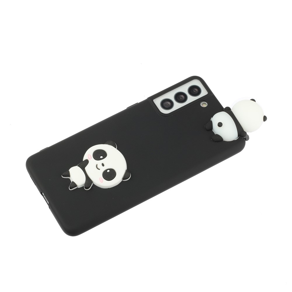 Drop-proof Phone Case for Samsung Galaxy S22 5G Shockproof Cover Scratch Resistant Phone Protector with 3D Pattern - Black/Panda-4