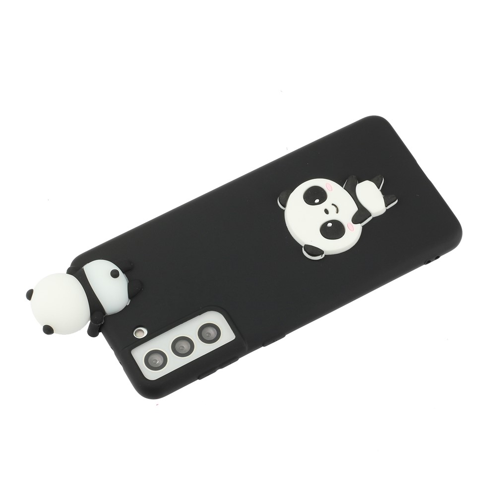 Drop-proof Phone Case for Samsung Galaxy S22 5G Shockproof Cover Scratch Resistant Phone Protector with 3D Pattern - Black/Panda-5