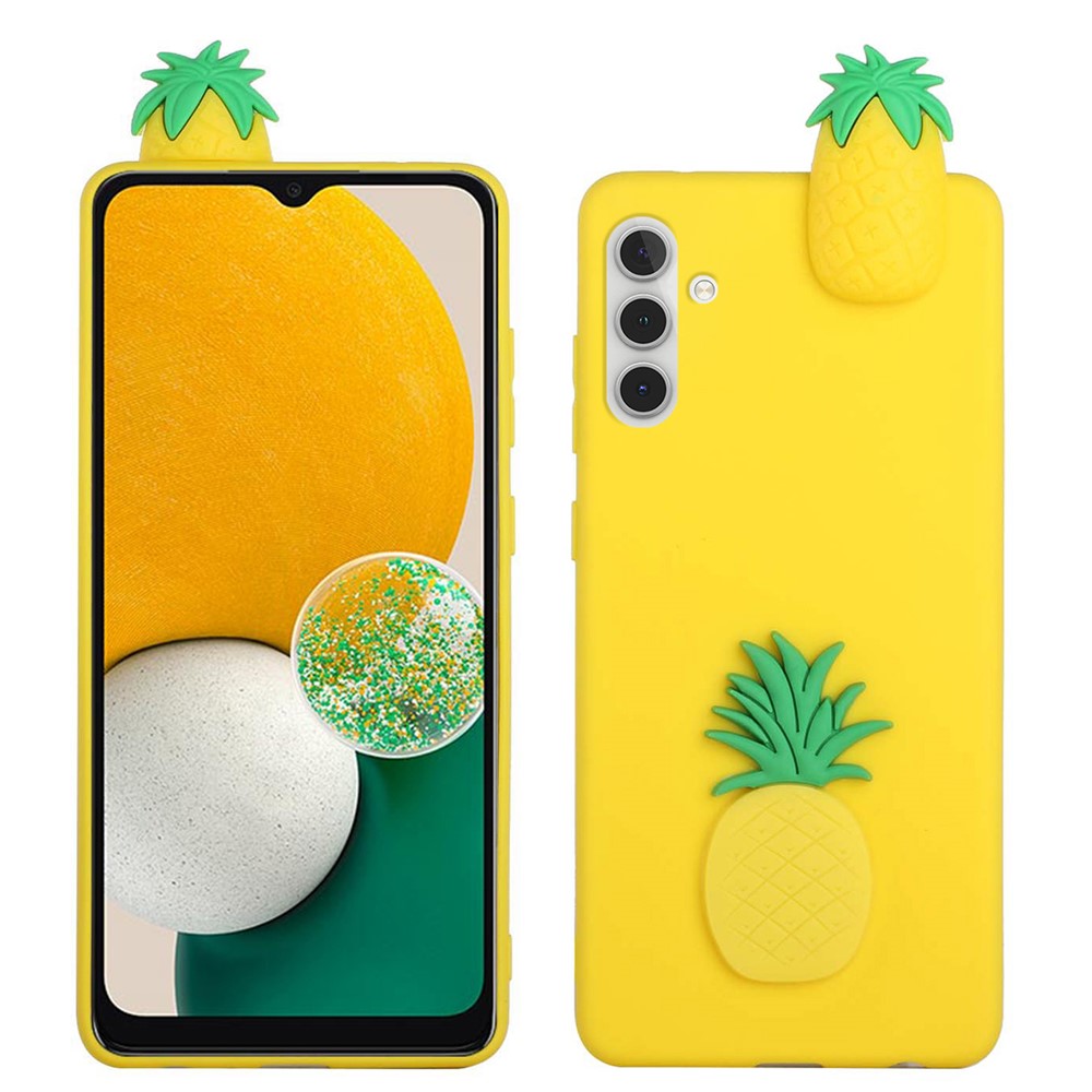 For Samsung Galaxy A13 5G Phone Case Shockproof Anti-fall Protective Phone Cover with 3D Pattern - Pineapple-1
