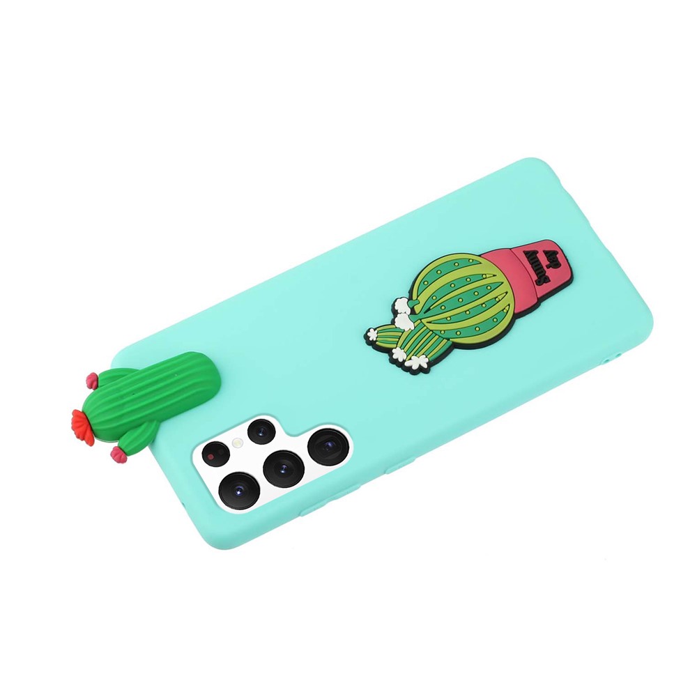 For Samsung Galaxy S22 Ultra 5G Shockproof Phone Case Scratch Resistant Anti-fall 3D Pattern Phone Protector - Cactus-5