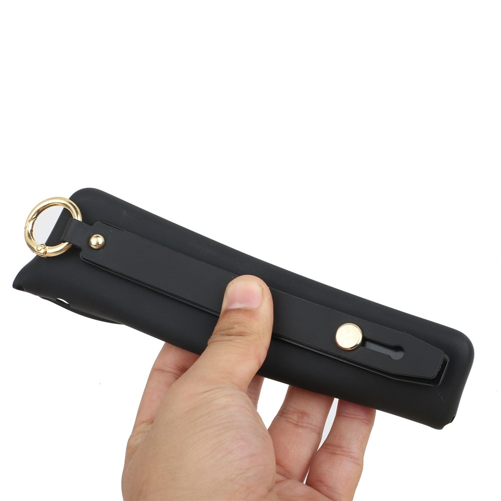 Hand Strap Soft TPU Case for Samsung Galaxy A33 5G, Scratch-resistant Kickstand Protective Phone Cover - Black-5