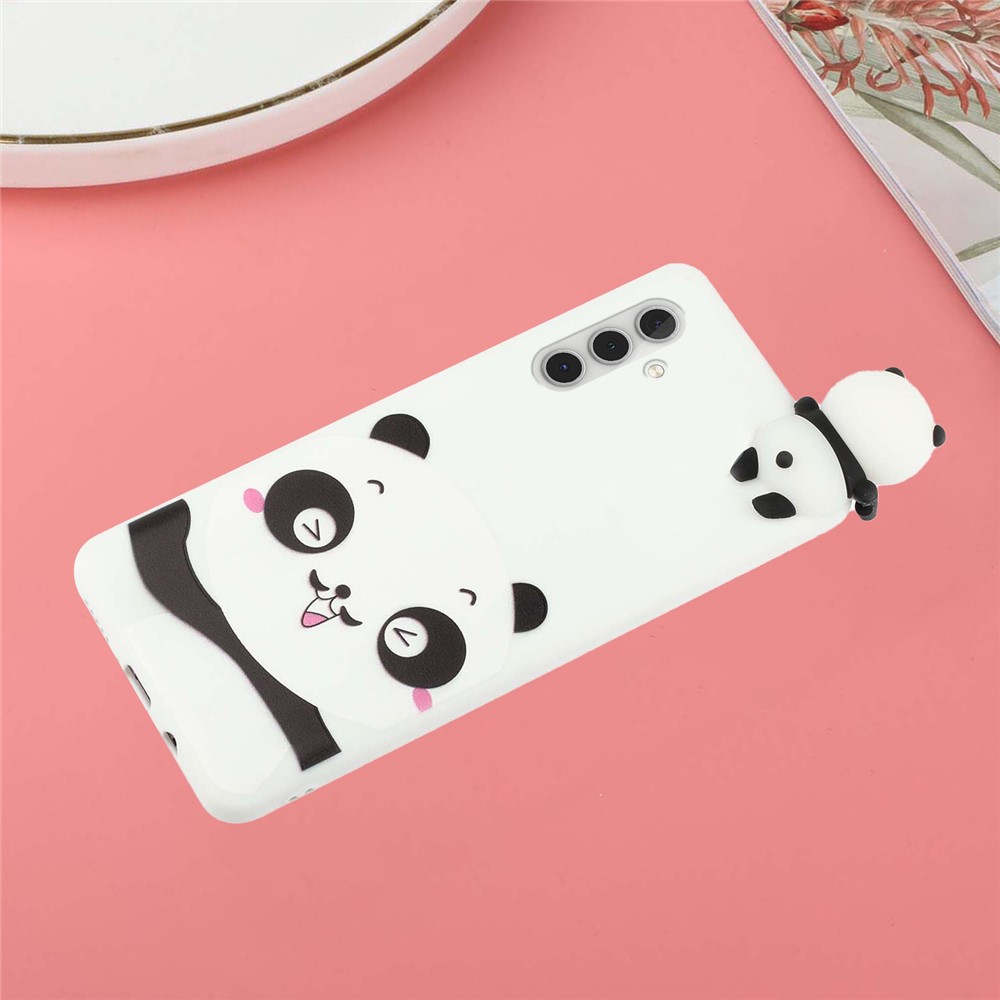 Drop-proof Phone Case for Samsung Galaxy A13 5G Shockproof Cover Scratch Resistant Phone Protector with Mini Figure - Wink Panda-6