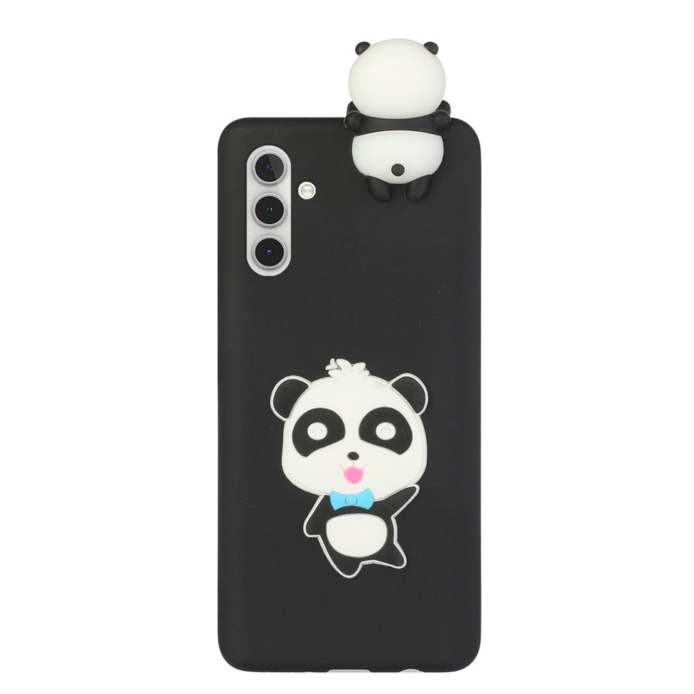 For Samsung Galaxy A13 5G 3D Cute Cartoon Funny Animal Style TPU + PVC Anti-Slip Case - Blue Bow Panda-2