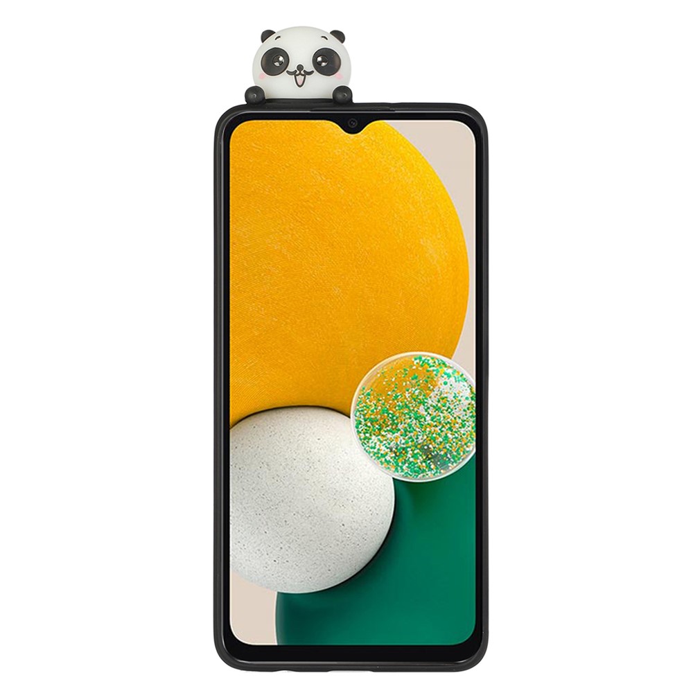 For Samsung Galaxy A13 5G 3D Cute Cartoon Funny Animal Style TPU + PVC Anti-Slip Case - Blue Bow Panda-3