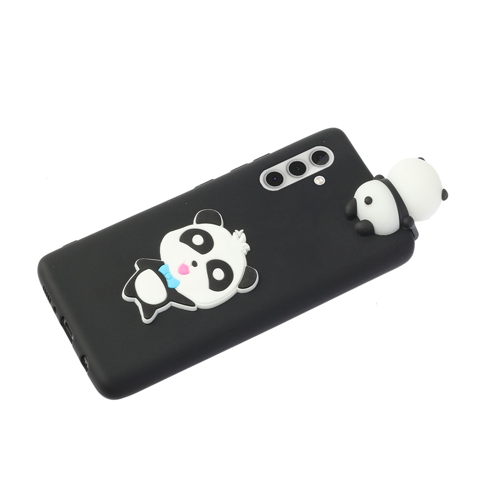 For Samsung Galaxy A13 5G 3D Cute Cartoon Funny Animal Style TPU + PVC Anti-Slip Case - Blue Bow Panda-4