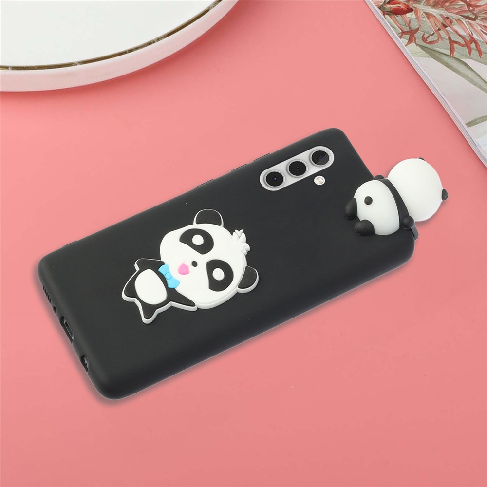 For Samsung Galaxy A13 5G 3D Cute Cartoon Funny Animal Style TPU + PVC Anti-Slip Case - Blue Bow Panda-6