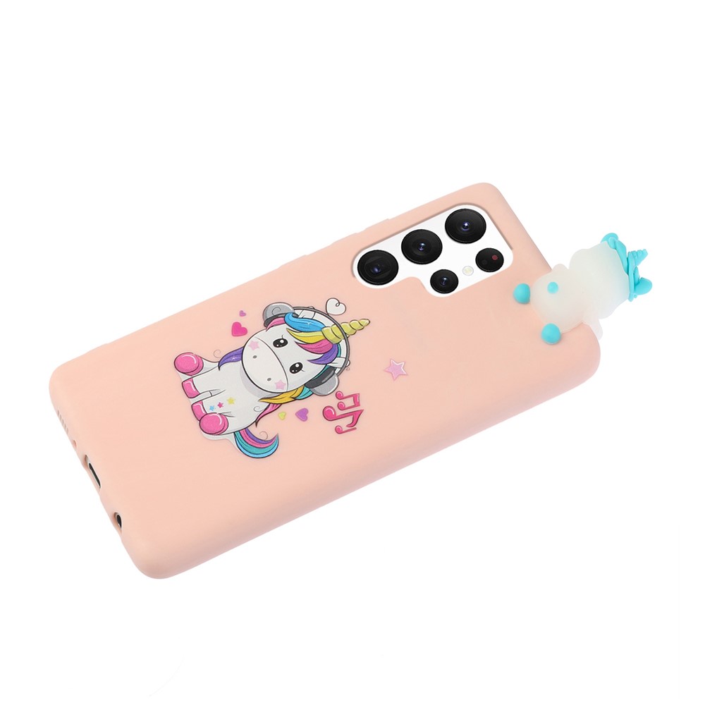 YX Pattern Printing Back Case for Samsung Galaxy S22 Ultra 5G, 3D Character Fashion Anti-Scratch TPU + PVC Cover - Music Horse-4
