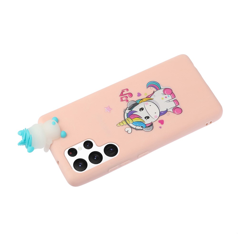 YX Pattern Printing Back Case for Samsung Galaxy S22 Ultra 5G, 3D Character Fashion Anti-Scratch TPU + PVC Cover - Music Horse-5