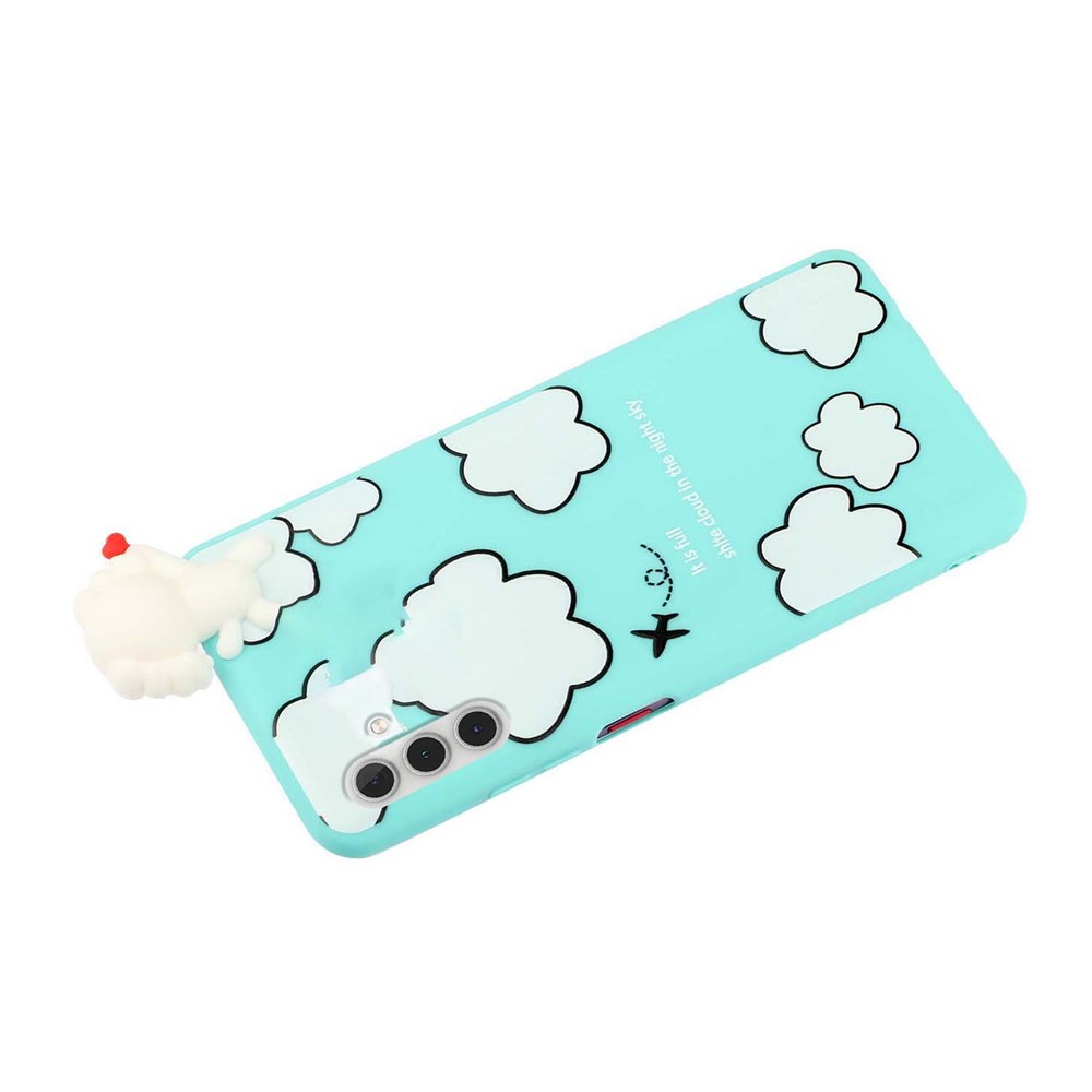 3D Character Case for Samsung Galaxy A13 5G, YX Pattern Printing Fashion TPU + PVC Protective Cover - Cloud and Plane-5