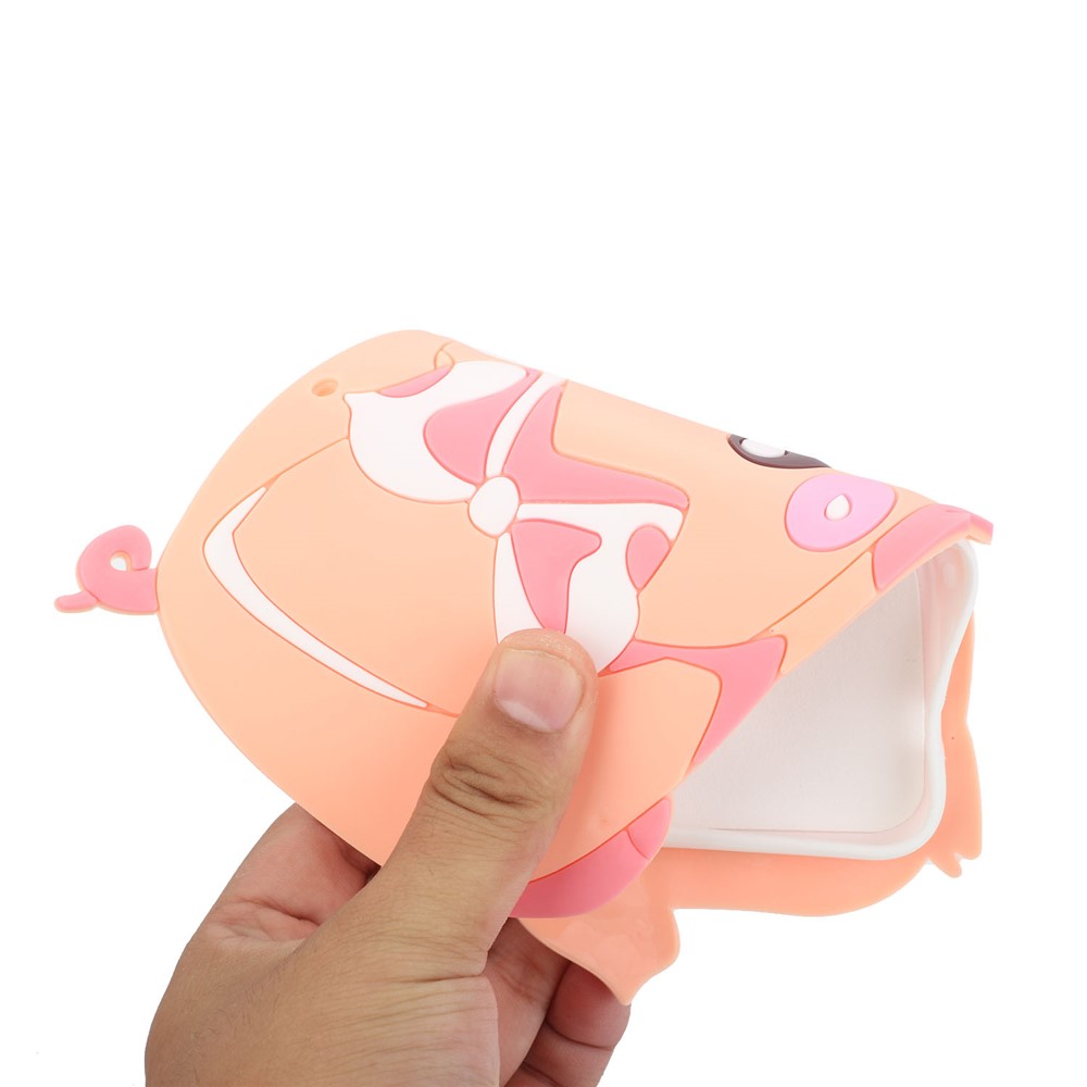 For Samsung Galaxy S22 Ultra 5G 3D Cute Cartoon Soft Silicone Inner TPU Protective Cover with Shoulder Lanyard - Pig-3