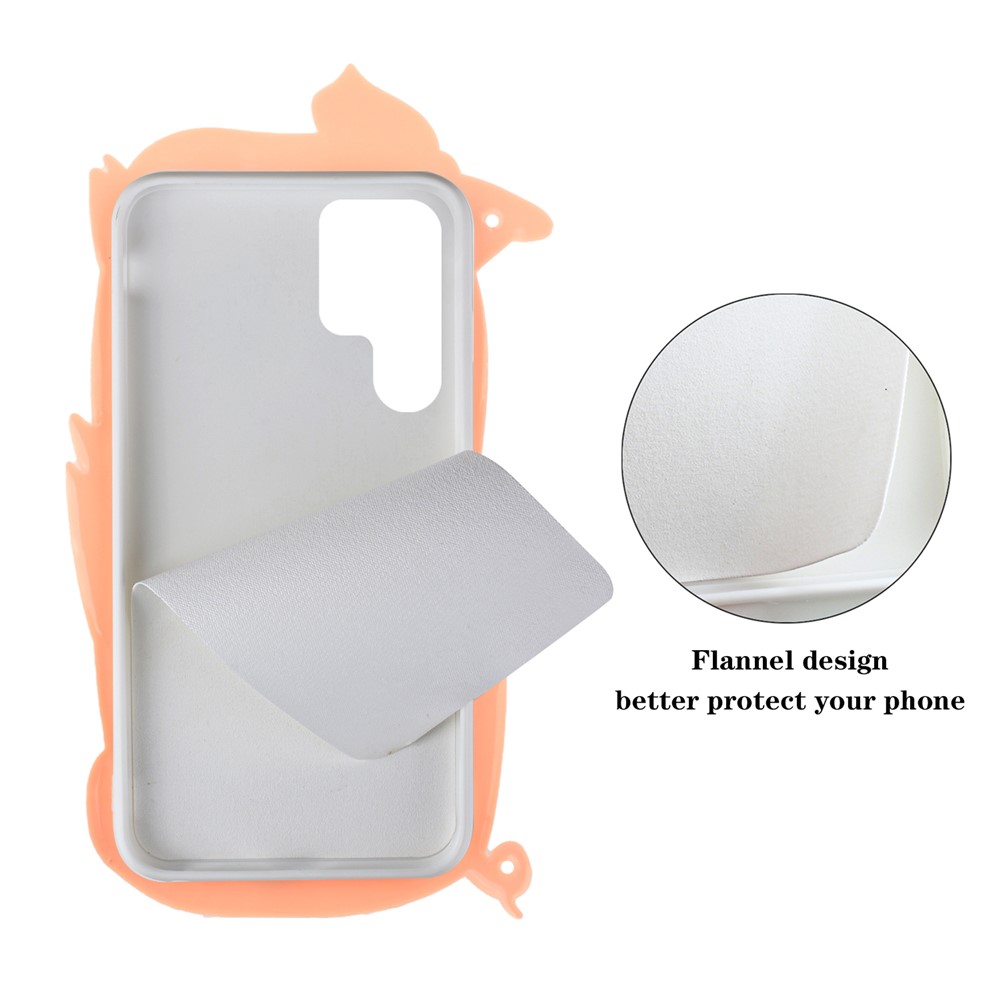 For Samsung Galaxy S22 Ultra 5G 3D Cute Cartoon Soft Silicone Inner TPU Protective Cover with Shoulder Lanyard - Pig-5