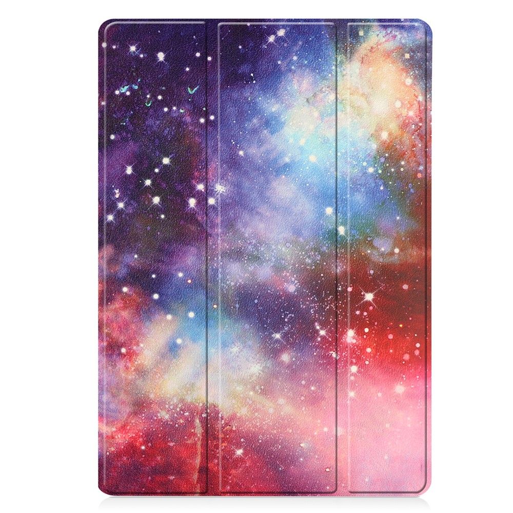 For Samsung Galaxy Tab S8+ Pattern Printing Tablet Cover PU Leather Trifold Stand Protective Case with Auto Sleep/Wake and Pencil Holder - Nebula-2