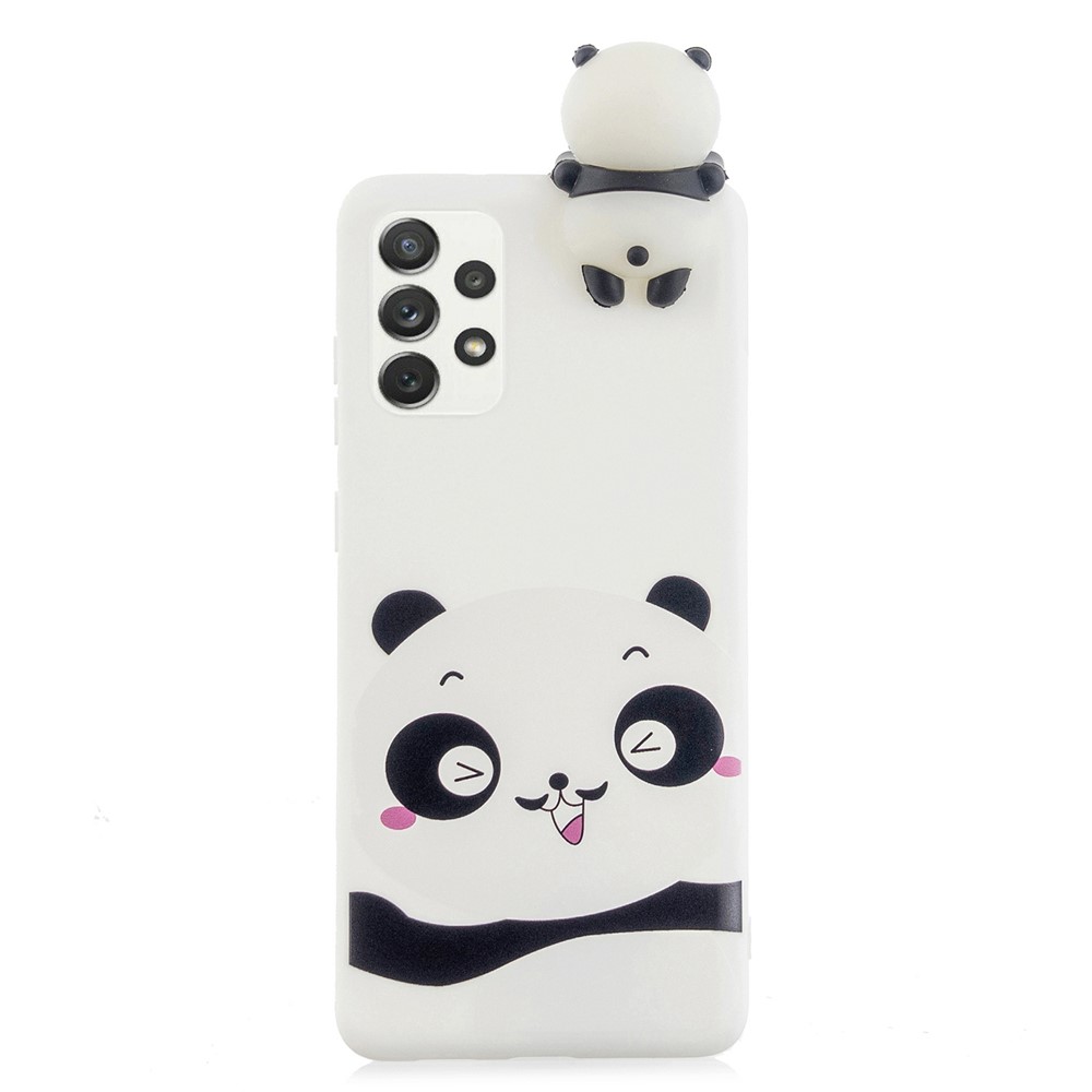 3D Creative Cute Cartoon Phone Case for Samsung Galaxy A73 5G, SZ Pattern Printing TPU + PVC Protective Phone Cover - Happy Panda-2