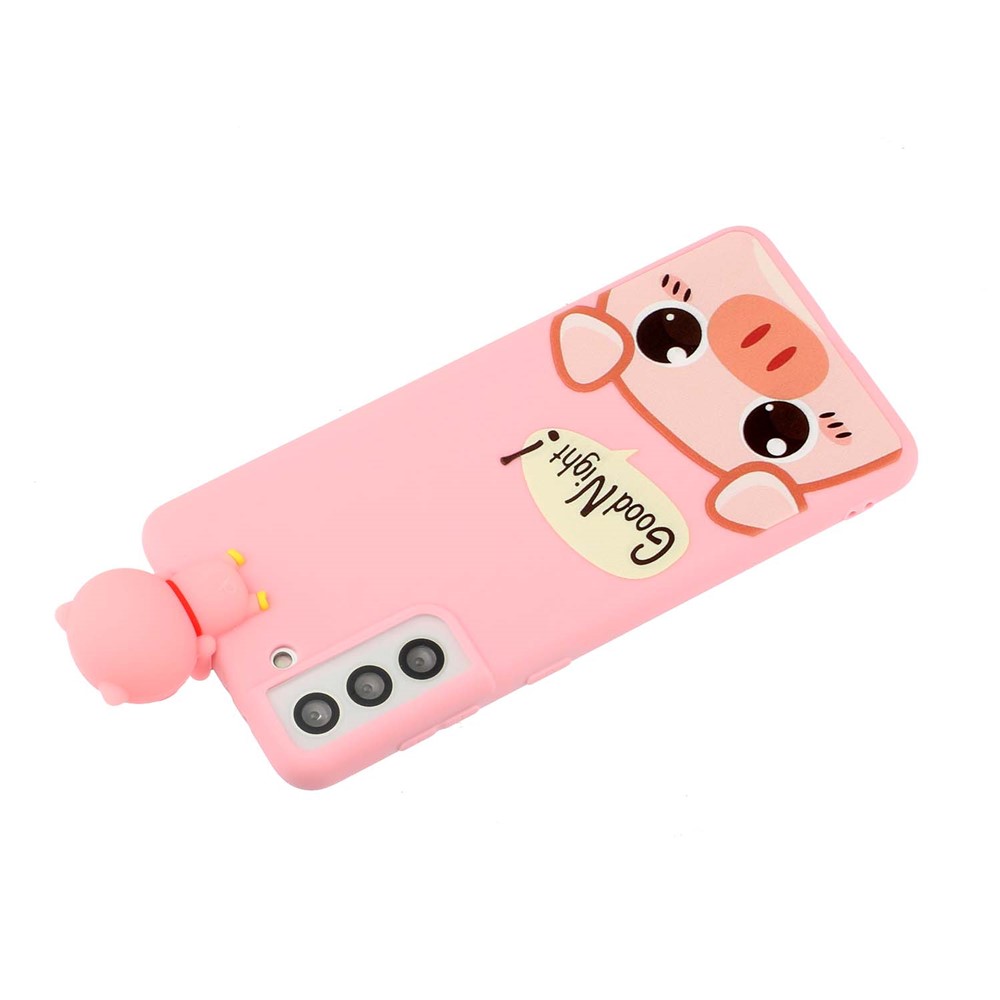 For Samsung Galaxy S22+ 5G 3D Cartoon Personalized Protective Phone Cover TPU + PVC SZ Pattern Printing Stylish Shell - Good Night Pig-5