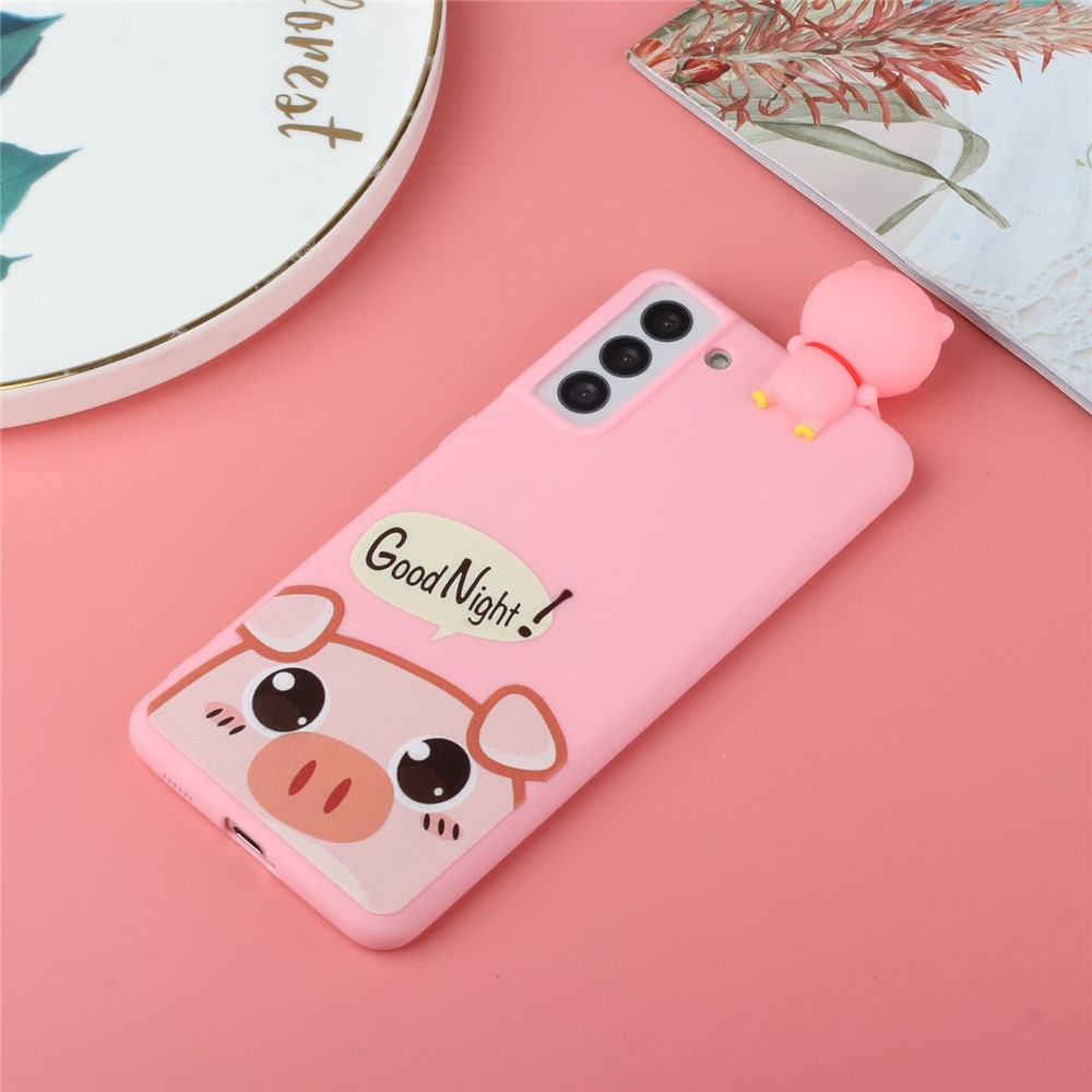 For Samsung Galaxy S22+ 5G 3D Cartoon Personalized Protective Phone Cover TPU + PVC SZ Pattern Printing Stylish Shell - Good Night Pig-6