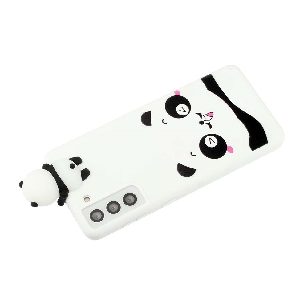 For Samsung Galaxy S22 5G SZ Pattern Printing TPU + PVC Case 3D Cartoon Cute Character Fashion Cover - Happy Panda-5