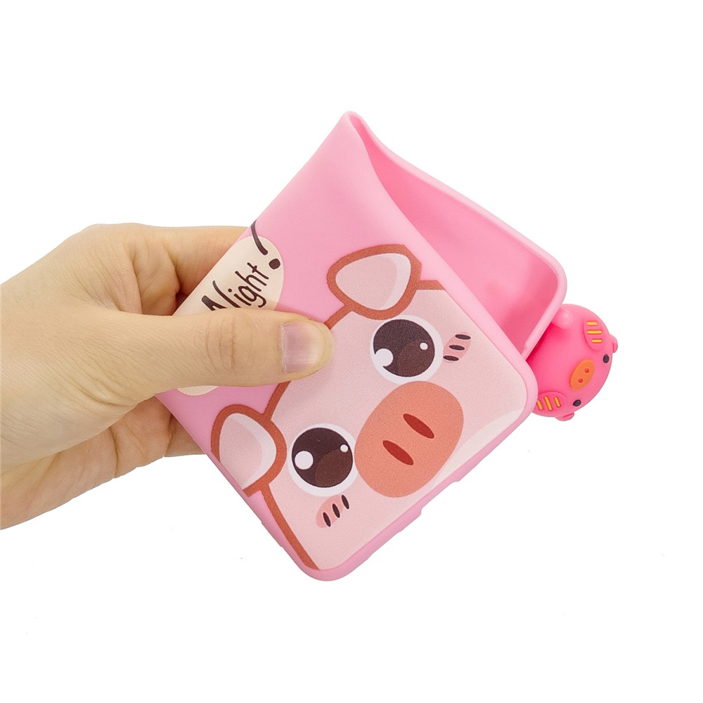 For Samsung Galaxy A33 5G SZ Pattern Printing TPU + PVC Anti-Slip Case 3D Cartoon Funny Animal Style Phone Cover - Good Night Pig-6