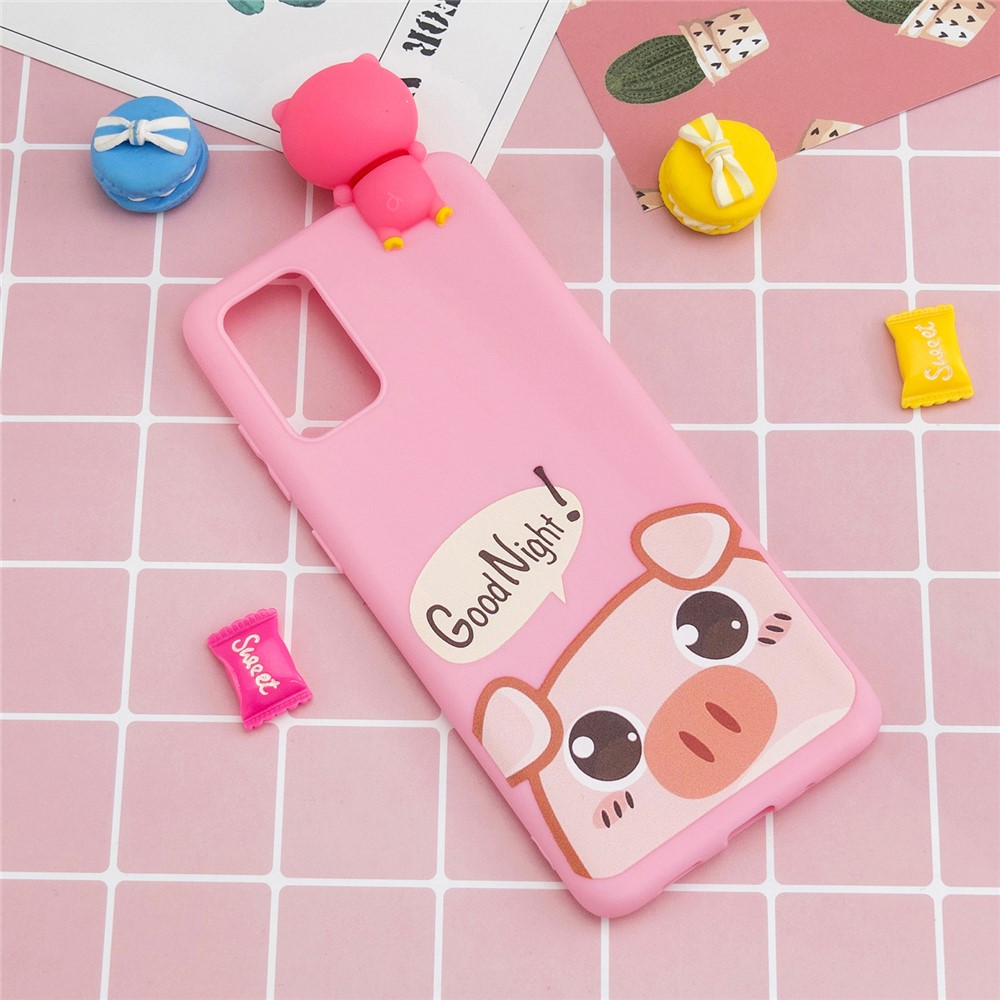 For Samsung Galaxy A33 5G SZ Pattern Printing TPU + PVC Anti-Slip Case 3D Cartoon Funny Animal Style Phone Cover - Good Night Pig-7