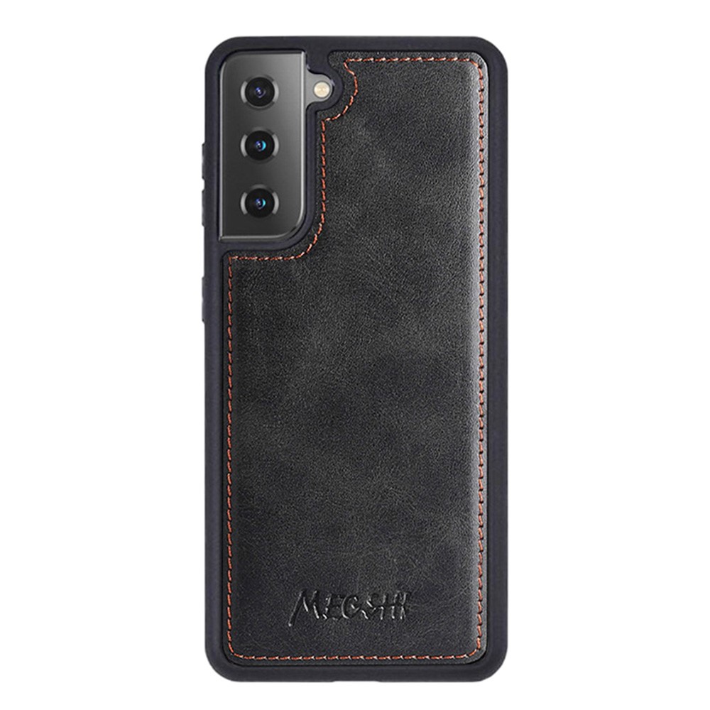 MEGSHI 020 Series PU Leather Case for Samsung Galaxy S22 5G, Shoulder Strap Anti-fall Wallet Magnetic Detachable 2-in-1 Mobile Case Shell - Black-3