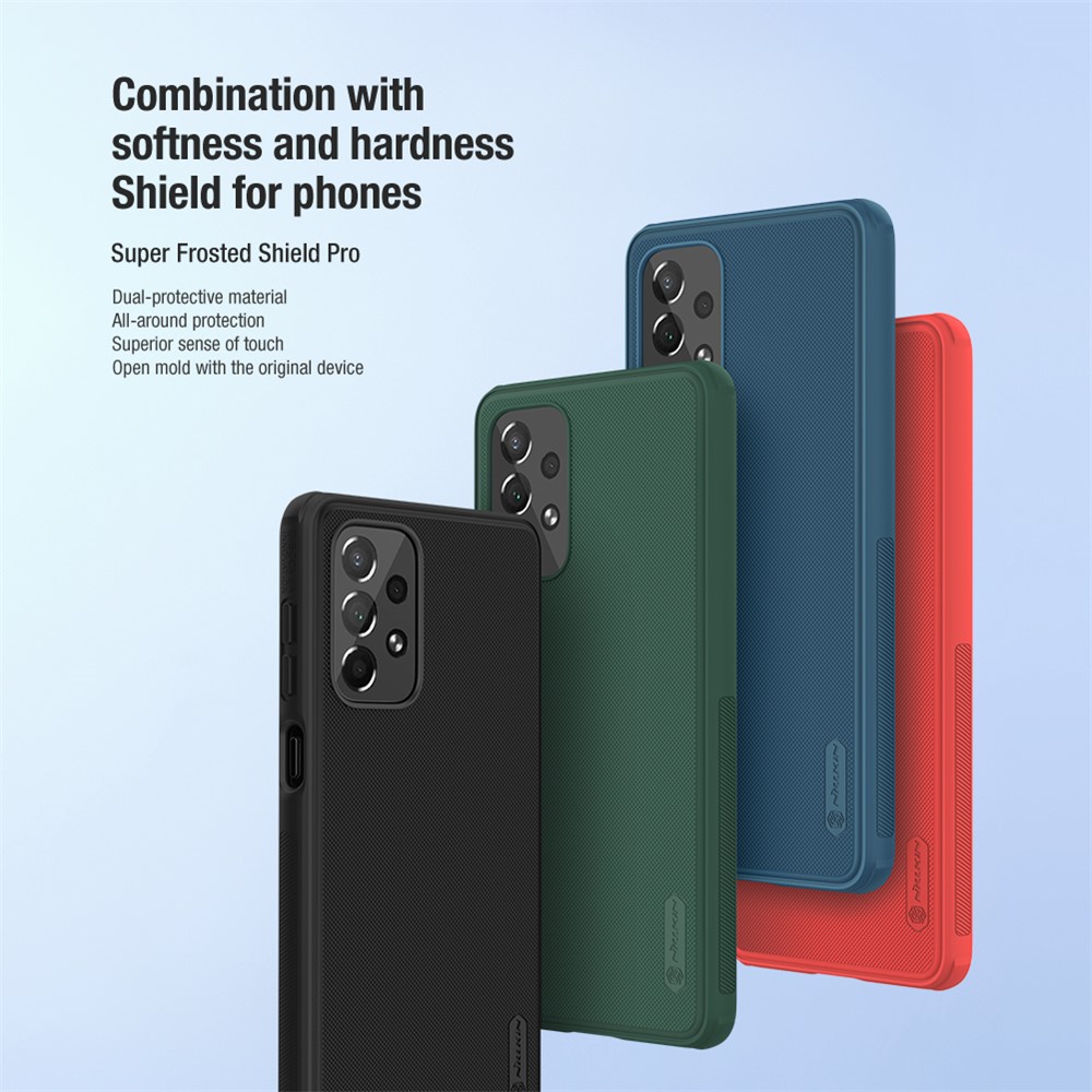 NILLKIN Super Frosted Shield Pro Matte Case for Samsung Galaxy A73 5G, Anti-Fingerprint PC Back Shockproof TPU Soft Edge Phone Cover - Black-10