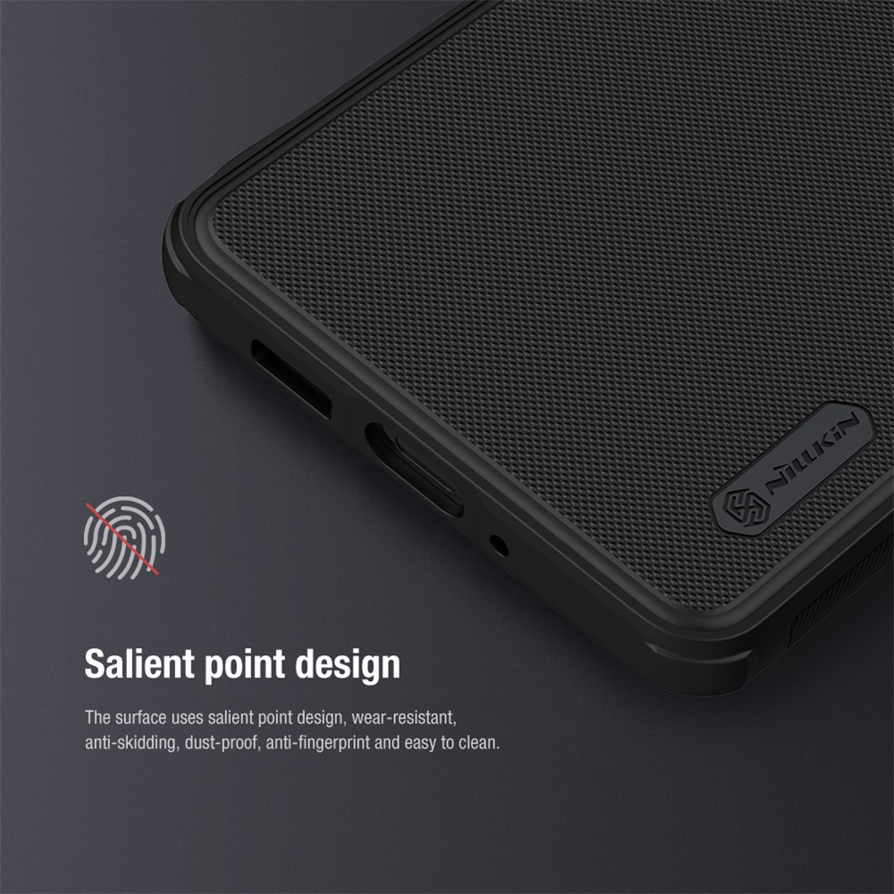 Nillkin Super Frosted Shield Pro Matte Case Pour Samsung Galaxy A73 5G, Couverture de Téléphone à Bord Soft Tpu Anti-fingerprint PC Backproo - le Noir