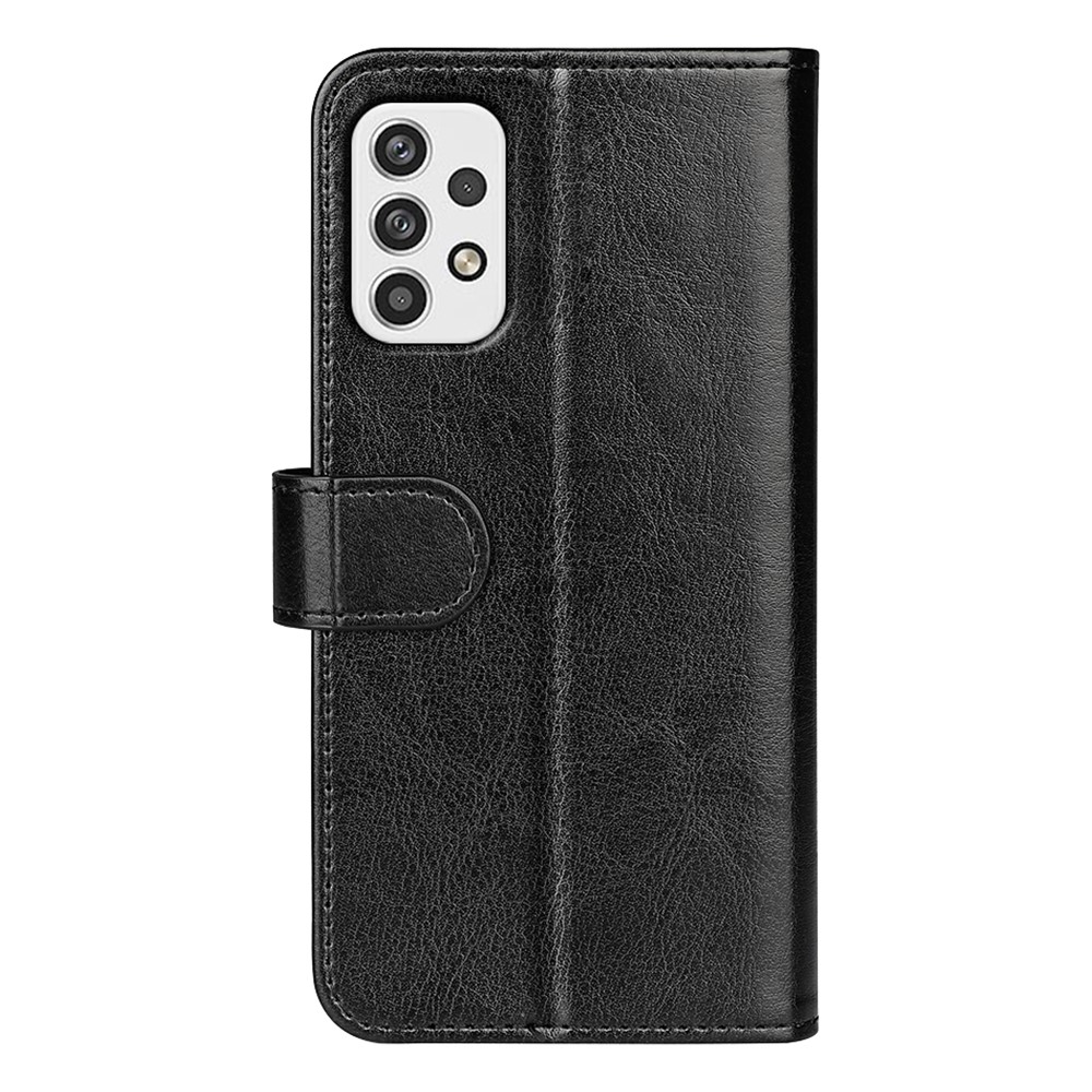 For Samsung Galaxy A23 5G Crazy Horse Texture Folio Flip Leather Cover Wallet Stand Phone Case - Black-3