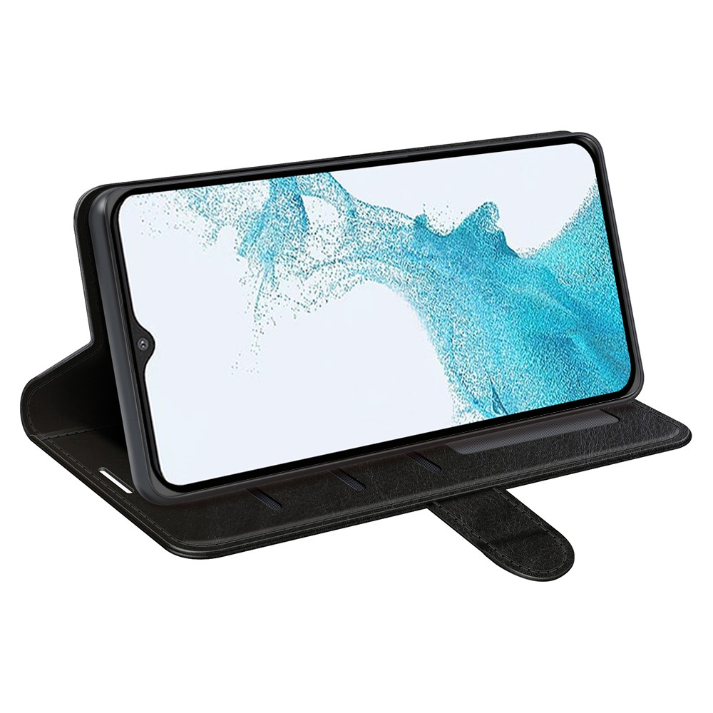 For Samsung Galaxy A23 5G Crazy Horse Texture Folio Flip Leather Cover Wallet Stand Phone Case - Black-5