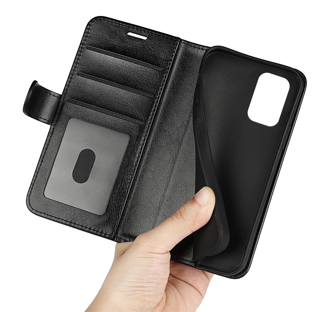 For Samsung Galaxy A23 5G Crazy Horse Texture Folio Flip Leather Cover Wallet Stand Phone Case - Black-7